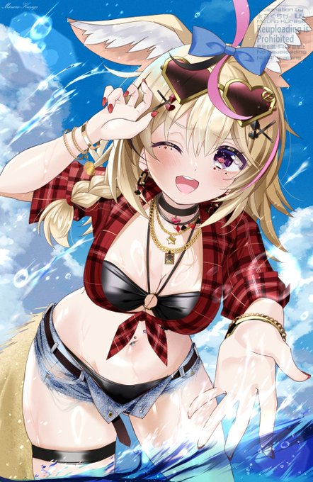 ホロナツ連作ぽ! あ〜〜〜〜!やったな〜〜〜! #絵まる #尾丸ポルカ