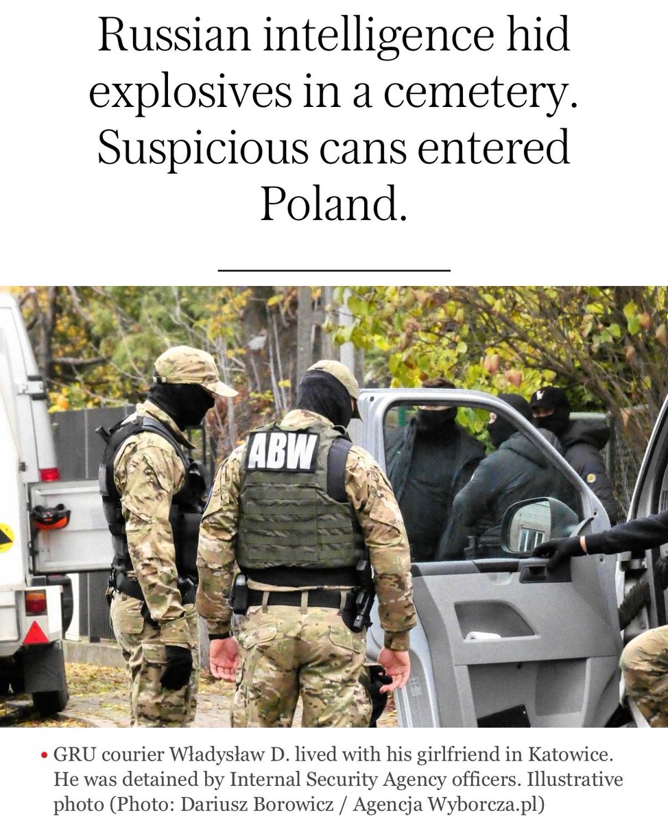 ❗️Russia was preparing terrorist attacks in Europe using drones and corn cans filled with explosives. 

In Lithuania, a cache of explosives was discovered in a cemetery, while in Poland authorities detained a suspected Russian intelligence operative carrying explosive-filled