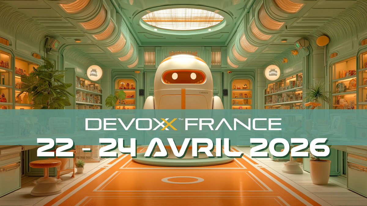 DevoxxFR's tweet image. Devoxx France 2026, notez la date ⮕ la 14ème édition revient du 22 au 24 avril 2026 !
Rejoignez +4 500 professionnels à Paris pour 3 jours d'apprentissage et de sessions innovantes.
Cette année, l’IA sera à l’honneur 🤖
📅 22-24 avril 2026 | 🔗 devoxx.fr