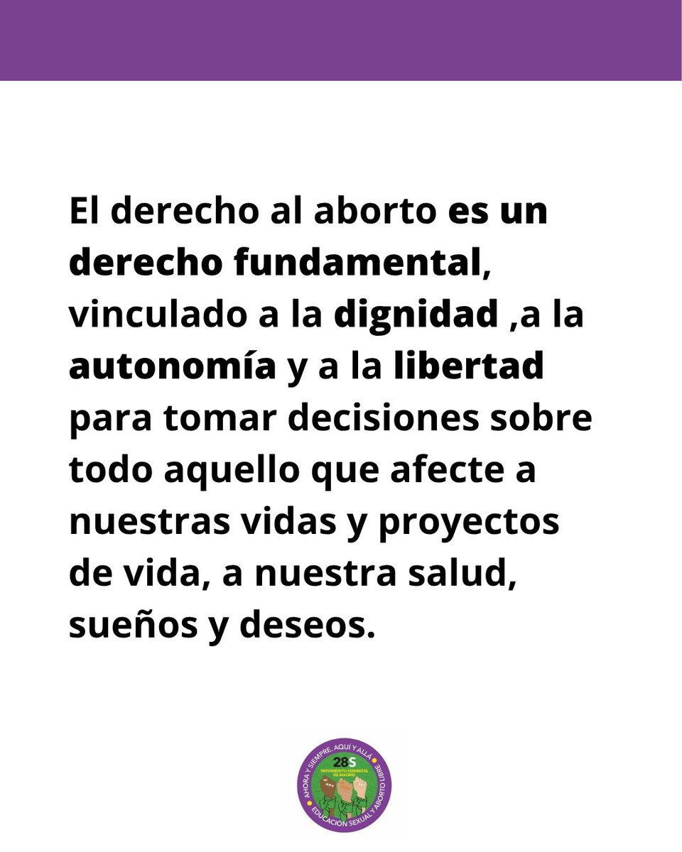 COMUNICADO

El derecho al aborto es un derecho fundamental, vinculado a la dignidad, a la autonomía y a la libertad para tomar decisiones sobre todo aquello que afecte a nuestras vidas y proyectos de vida, a nuestra salud, sueños y deseos (1/4)