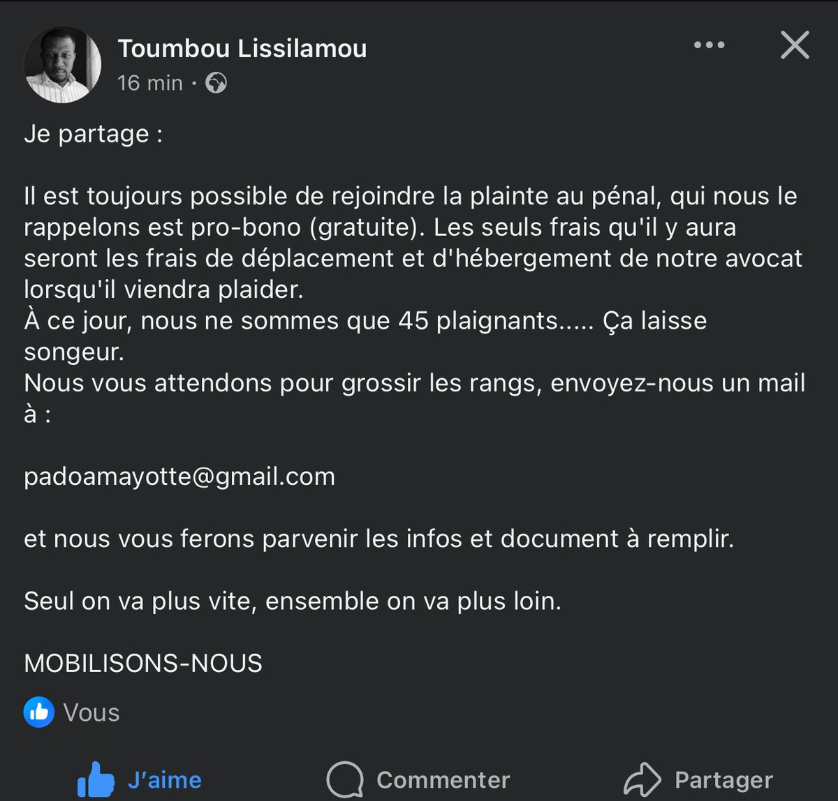 Je partage et partageons
