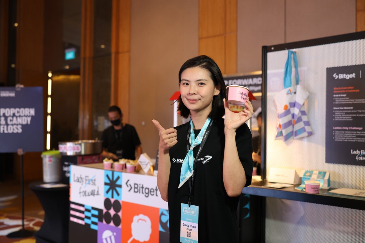 bitgetglobal's tweet image. Looks like our CEO, @GracyBitget enjoyed the #Blockchain4Her booth too! 🍿

#EventWithBitget #Token2049