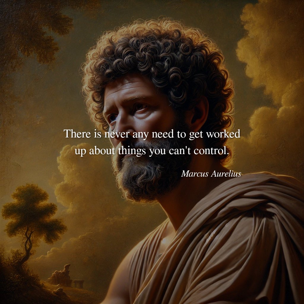 "There is never any need to get worked up about things you can't control." 
 #philosophy