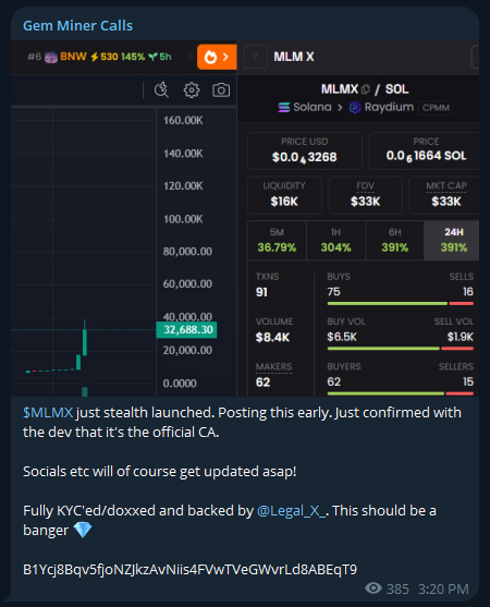 GemMinerXBT's tweet photo. Temporarily opening up my channel again, only real people, no bots. Cleaned up my private as well. Only the best of the best. Will select a few guys from the channel to join 👥 

Most recent 100x called was $MLMX > 103x. But every day we find bangers ⛏️

https://t.co/4NHT4Zmff7 https://t.co/RUoHIxfxaY