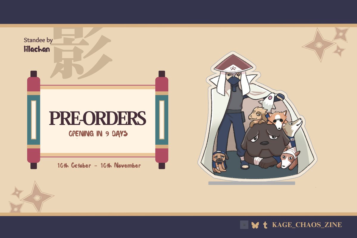 Get ready Shinobi, our POs open soon!  
Have a small preview on our merch (standee by <a href="/Lilla_Chan/">lillachan</a> )!
