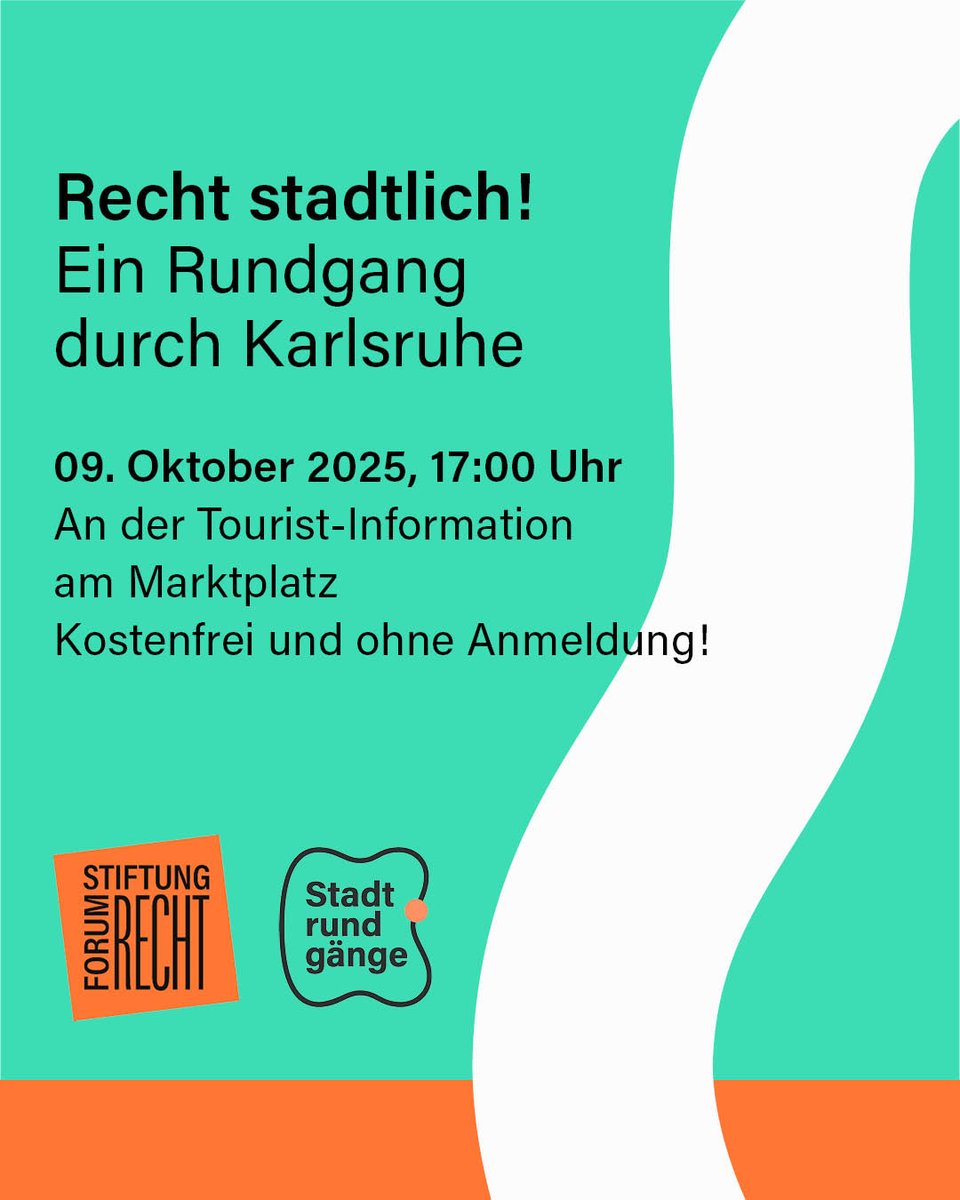Am Donnerstag, 09. Oktober, 17:00 Uhr, laden wir zum Rundgang zu Karlsruhes Orten des Rechts ein. 
📍 Treffpunkt: Tourist-Information am Marktplatz, Kaiserstraße 72–74
💡Kostenfrei und ohne Voranmeldung Teilnehmen!
📣 Letzter Rundgang vor der Winterpause!

#FreeWalkingTour