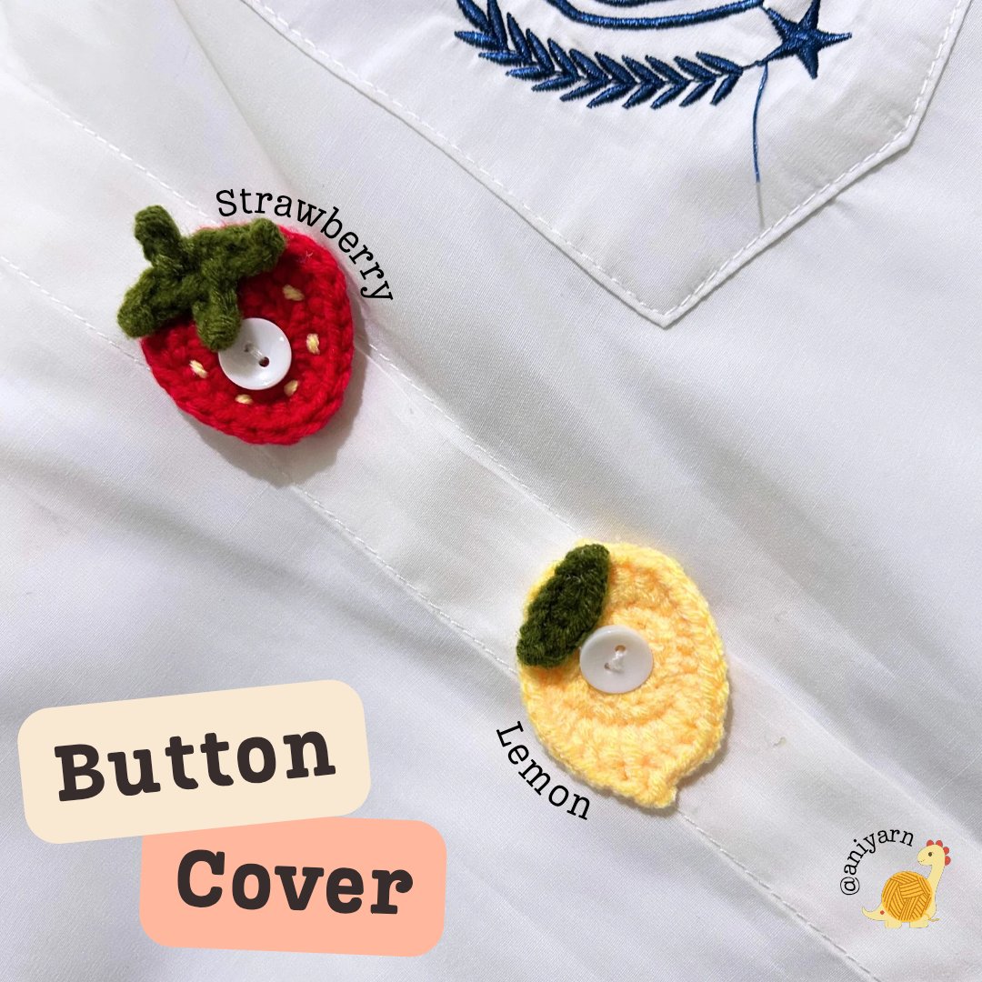 aniyarn_'s tweet photo. [New Product!]

Complete your daily outfit with out newest product, button covers! 👔💕

💞: PO 2-7 hari
💰: 5-10k only
🍊: https://t.co/N79E1QXUYn

#crochet #clover #heart #fruits https://t.co/NA3EvYG7nC