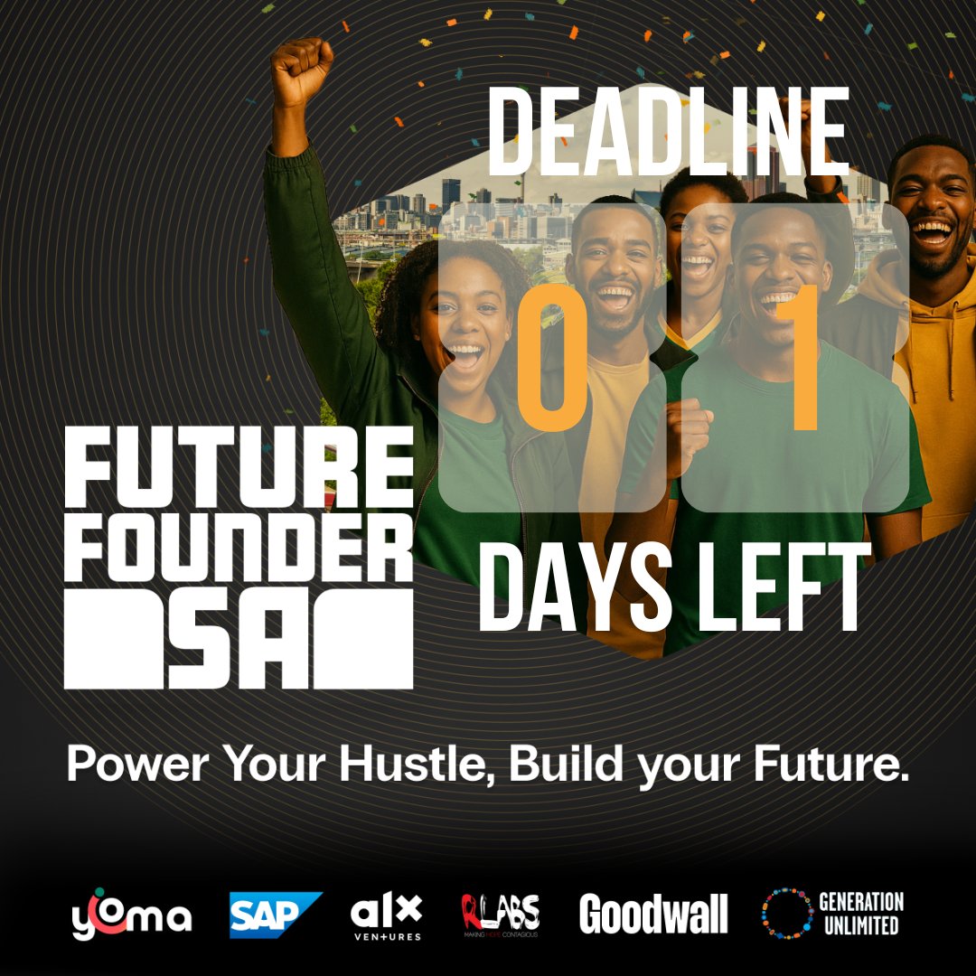 🔥 Today is officially the last day to join the #FutureFounderSA Challenge.

Don’t miss your chance to access:
💡 Entrepreneurial skills
🤝 Mentorship &amp; peer engagement
💰 Over R250 000 in catalytic micro-grants

👉 go.yoma.world/4phnTmq for last round of entries!