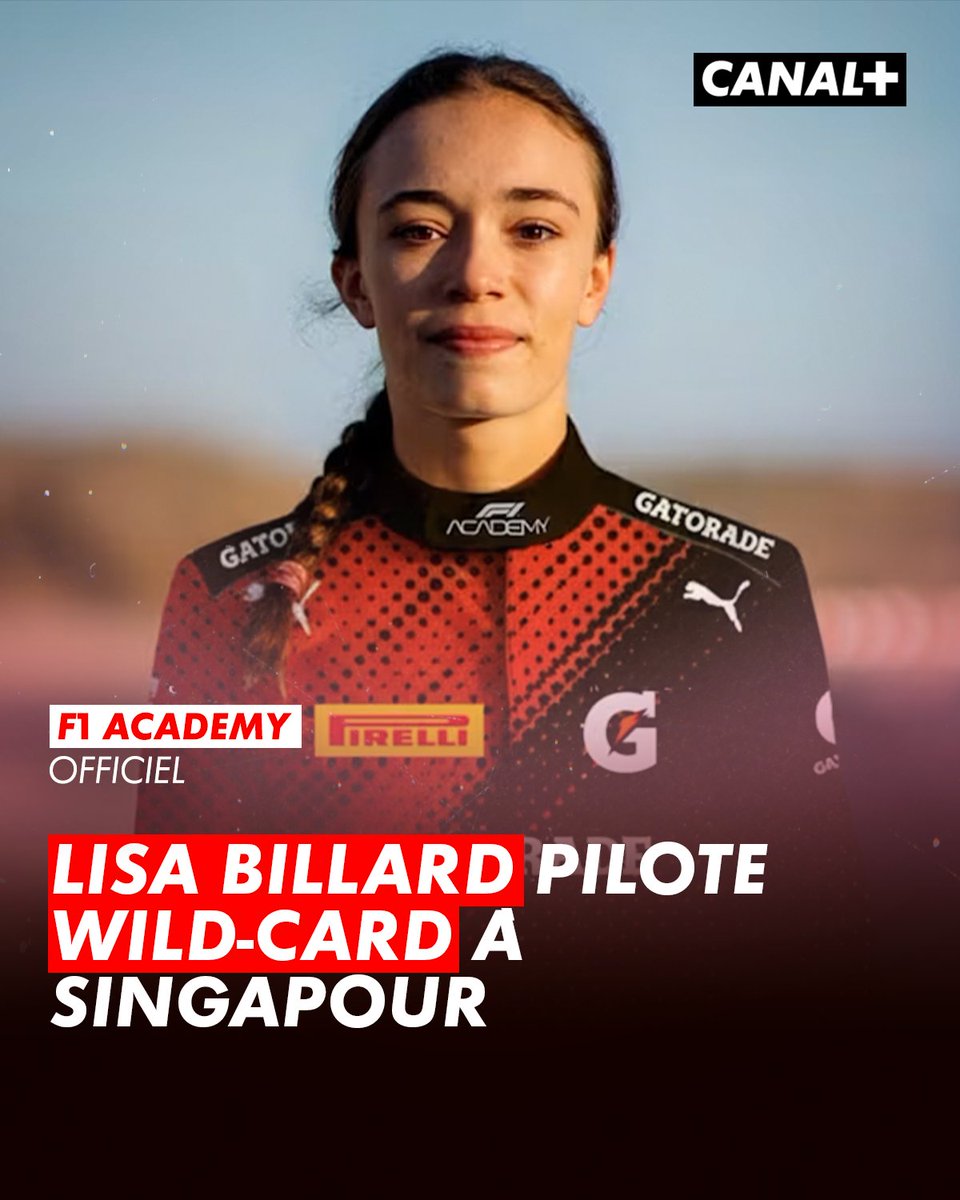 CanalplusF1's tweet photo. La Française Lisa Billard sera au départ en tant que wild-card à Singapour 🇸🇬
À 16 ans, elle devient la plus jeune pilote invitée de l’histoire en #F1Academy 👏

RDV samedi dès 8h55 sur CANAL+ SPORT pour suivre la première course du week-end😍 https://t.co/RXcF5p0tf0