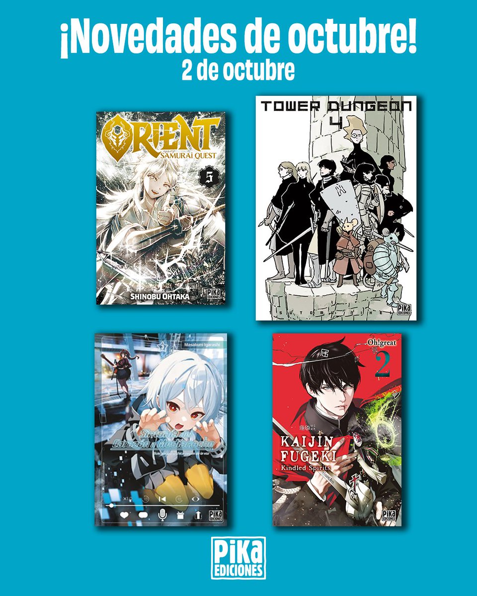 Pika Ediciones (@pikaediciones) on Twitter photo ¡Día de novedades!
Hoy salen a la venta la primera tanda de novedades del mes de octubre. 
¿Cuál tienes más ganar de leer primero? ¡Día de novedades!
Hoy salen a la venta la primera tanda de novedades del mes de octubre. 
¿Cuál tienes más ganar de leer primero?