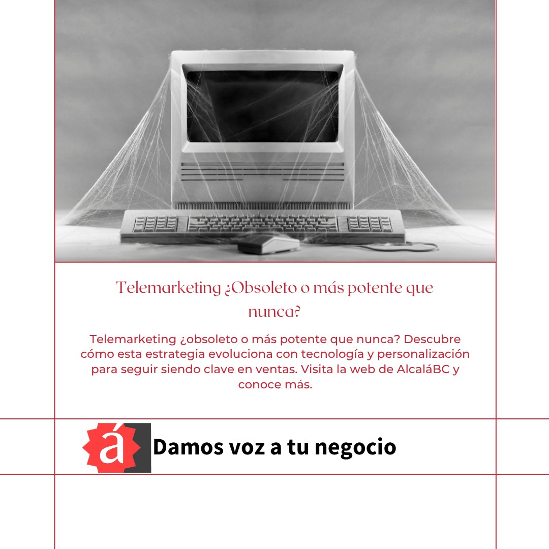 El telemarketing no está obsoleto, evoluciona y es más potente que nunca. Descúbrelo en AlcaláBC.

alcalabc.com/vt
info@alcalabc.com
911 77 32 40

#Alcalabc
#PodemosAyudarte
#DamosVozATuNegocio
#ContactCenter
#CallCenter
#CallCenterMadrid
#Madrid
#Blog