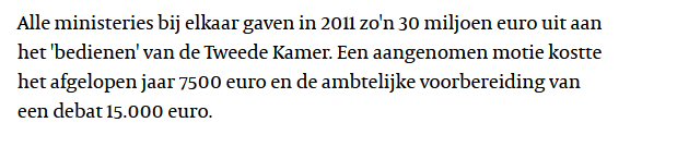 CarlaWijn's tweet image. Gezien de #kosten van een aangenomen #motie, is het niet zo vreemd dat het #CDA tegen onzinnige of overbodige moties voor de buhne stemt.
volkskrant.nl/nieuws-achterg…
