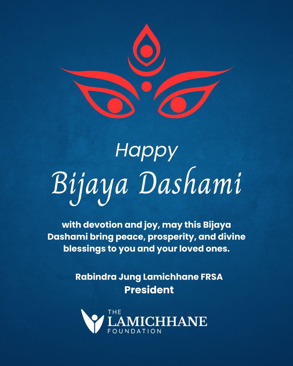 Wishing everyone a blessed Bijaya Dashami. Today reminds us, Good over evil- May the victory of good over evil inspire us to work and walk the path of truth, love and harmony. 🪁

#BijayaDashami #thelamichhanefoundation