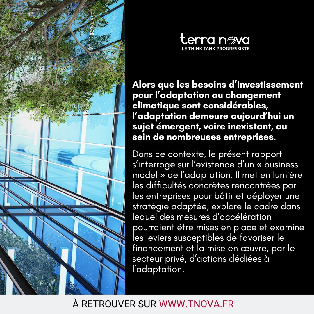 📖 "Les entreprises et l'adaptation au changement climatique"

Nous publions aujourd’hui un nouveau rapport, écrit par <a href="/ALummaux/">Amélie Lummaux</a> et disponible en libre accès ici : tnova.fr/economie-socia…

🧵 [1/7]