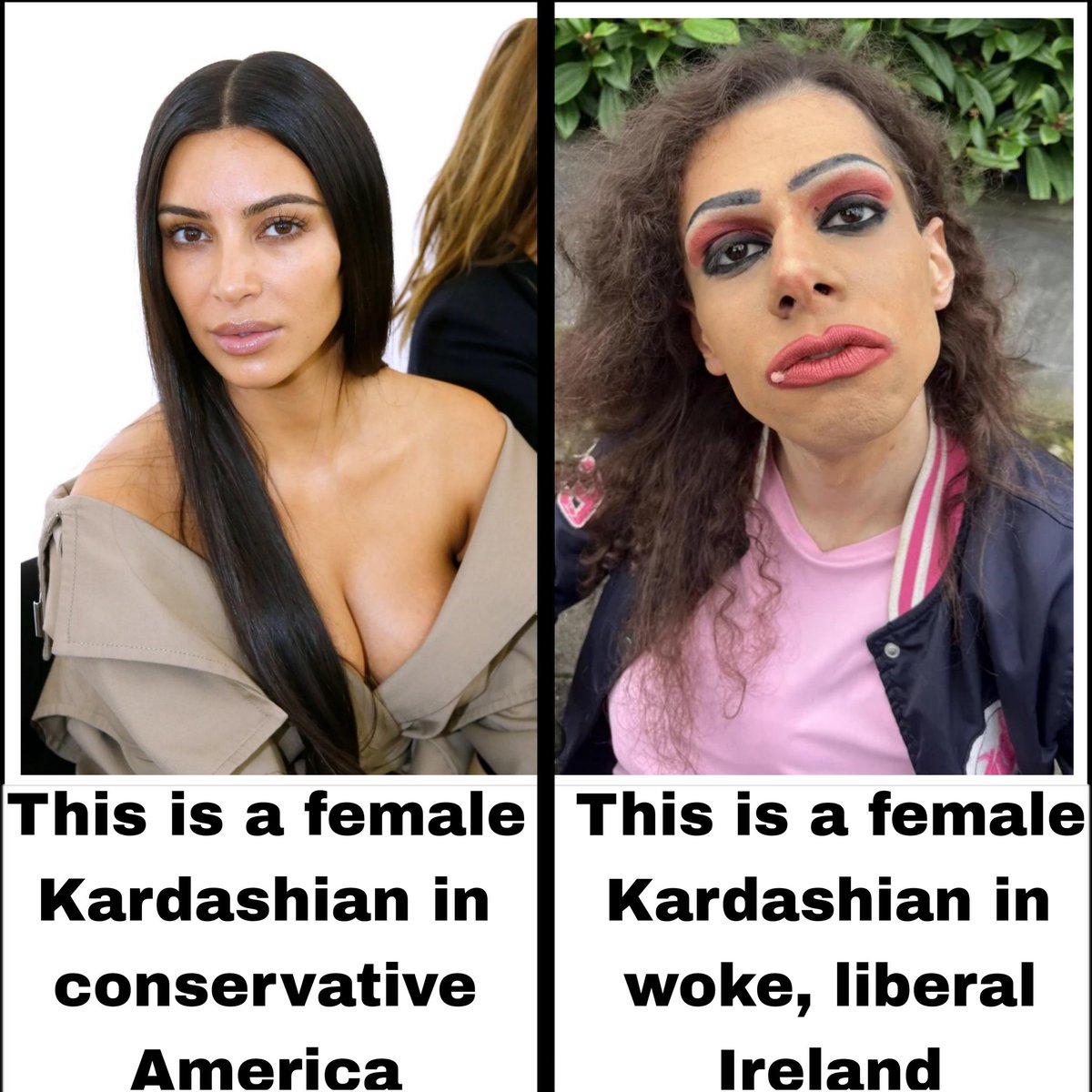 Do you prefer conservative America's definition of a female Kardashian or do you prefer woke, liberal Ireland's definition of a female Kardashian? 
#barbiekardashian #Ireland