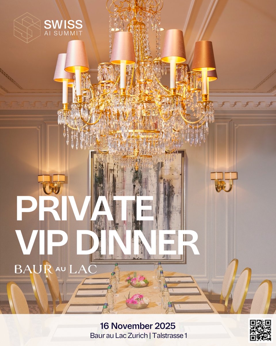 swiss_aisummit's tweet photo. ✨ Summit Circle Dinner – Nov 16 @ Baur au Lac, Zurich
Black Tie. Ultra-exclusive.
🎟️ Access: VIP only (includes Summit next day).
⚠️ Last 30 spots. Once it’s full, the circle closes.
https://t.co/ksF62shw0g
@bauraulac
#SwissAISummit #VIPDinner #BaurauLac #VIPAccess
#Aisummit https://t.co/GUugCXqrSQ