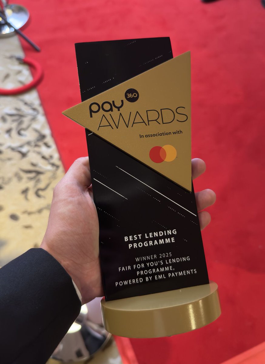 FairforYouCIC's tweet photo. We were delighted to win Best Lending Programme at last night's #PAY360Awards, organised by @ThePAssoc.

Thanks to our friends at EML for you hard work on this partnership, and to all our amazing staff.

Congratulations also to those nominated and victorious in other categories. https://t.co/dhWiRQhp5Q
