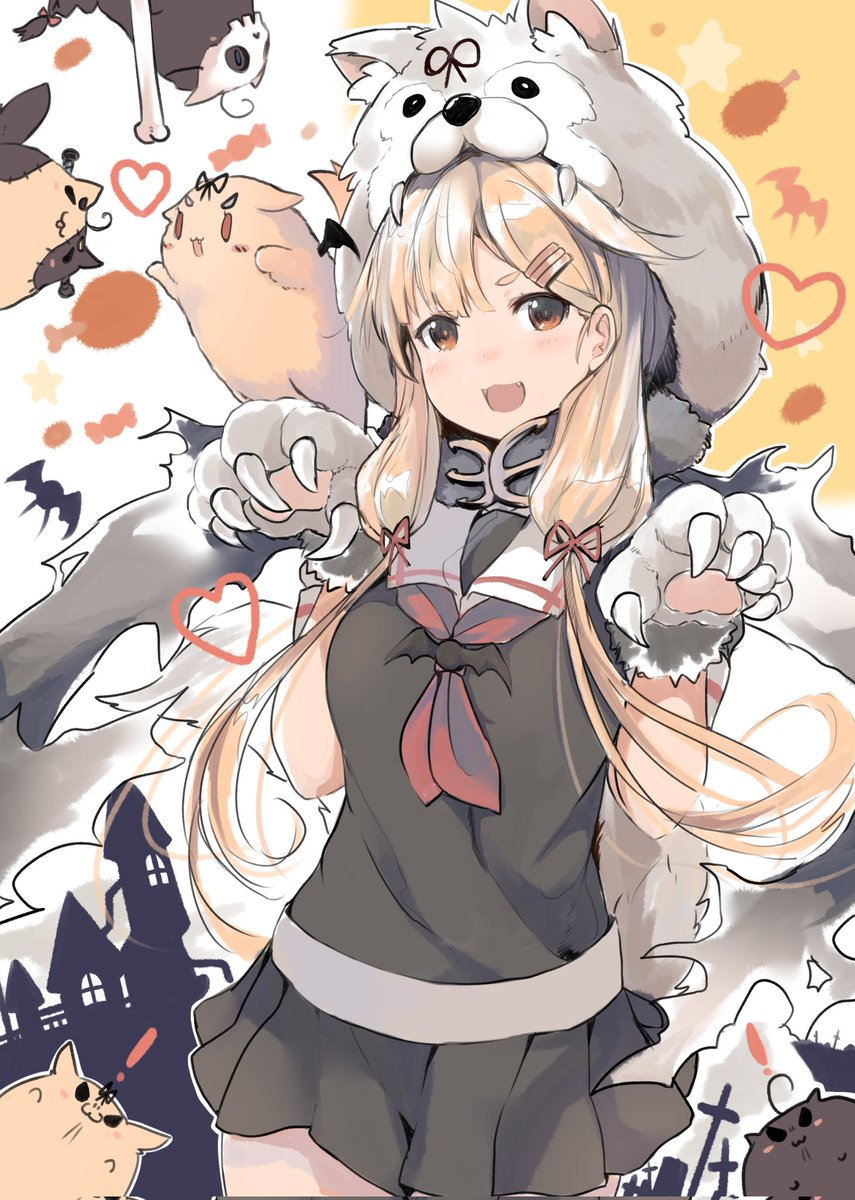 夕立(艦これ) ,夕立改二 「ガルル～」|Tダイソン@ギガドレイン🐶🌸のイラスト