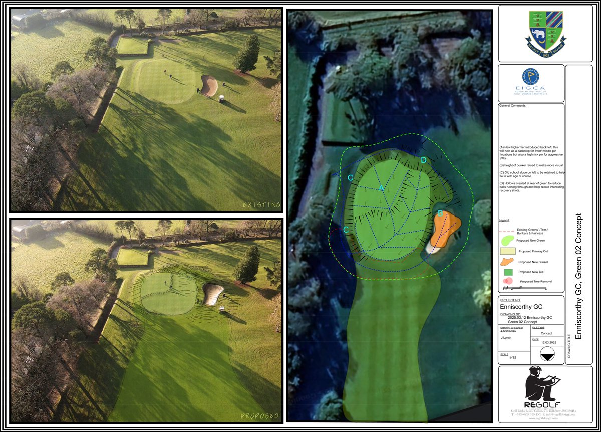 jlynchy's tweet photo. Greens renovation in full swing @EnniscorthyGolf trying to maintain some of the old school contours and character, landscaping by Flood Landscapes. Not many shapers have an All Ireland Senior Hurling medal and  played Electric Picnic....Sean Flood! https://t.co/MCWNJ7EX4u