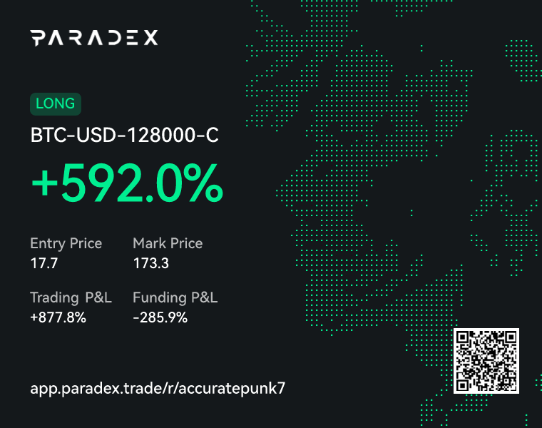 Join Paradex with my referral link, trade like a real degen 😈 and zero fee trading! 🤑 What are you waiting for? app.paradex.trade/r/accuratepunk7