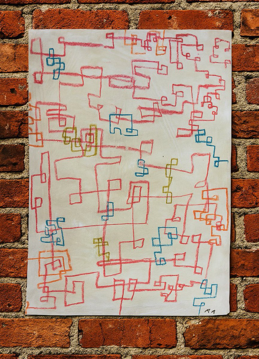 marcusmillerart's tweet image. ‘Taking a walk with Robert and Anna’, 2025, 60 x 42cm, acrylic and oil pastel on heavyweight paper #exploring #loving #admiring #remembering #vitality #joy #loose #art #arttown Available to buy- DM for details