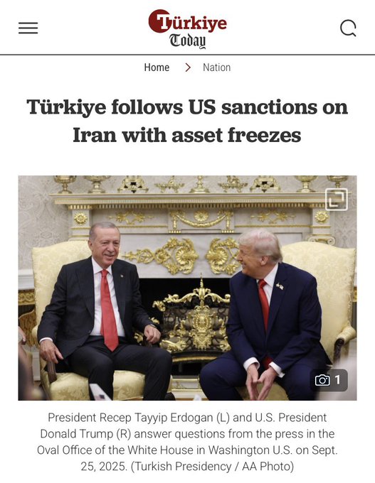 TÜRKİYE SÜRECE ÇOK HIZLI ADAPTE OLUYOR...

Amerika'nın yaptırım kararlarının ardından Türkiye de varlık dondurma kararı aldı...

Cumhurbaşkanı Erdoğan, İran'ın nükleer programıyla bağlantılı aralarında İran Nükleer Kurumu'nun ve bazı bankaların da bulunduğu onlarca İranlı