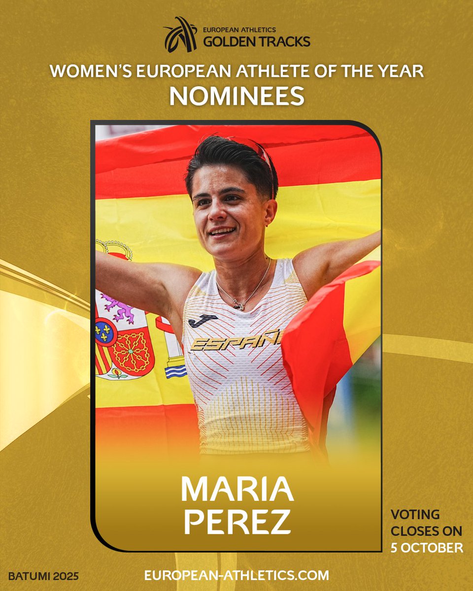 atletismoRFEA's tweet image. ¡Nuestros atletas entre la élite europea!

@garciaperezmari, @querolserrano07 y Sofía Santacreu son candidatos a los #GoldenTracks de @EuroAthletics 🏆

Vótales antes del 5/10 🗳️ bit.ly/3KLf2tp

¡Tu voto cuenta! 

#EspañaAtletismo #PasiónPorCompetir