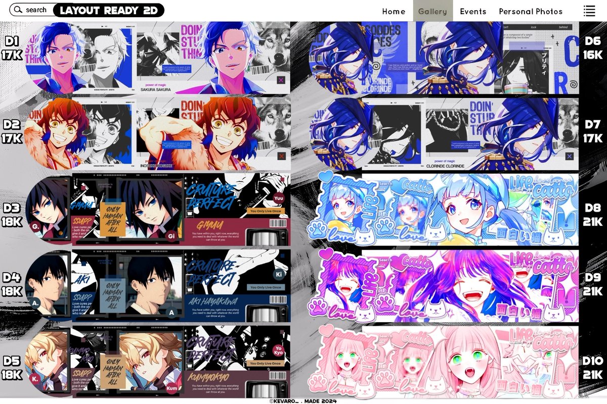 _noirenyx's tweet image. A retweet or like, anyone?

Hallo, saya bawa 48 layout ready 2D (anime genshin hsr hna wuwa zzz) start 11K ㅡ 21K (take 2 bakal dapat diskon)!

Yang mau jajan bisa banget langsung dm saya ya kodenya 👍

(4/5)
💵 all e-wallet
#zonauang