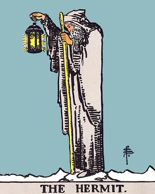 While the external, more obvious interpretation of the Hermit is often valid, in its essence, it’s not necessarily about being isolated, but rather about the ability to remain in a state of undisturbed hermitdom, no matter what situation you find yourself in.

This points to the