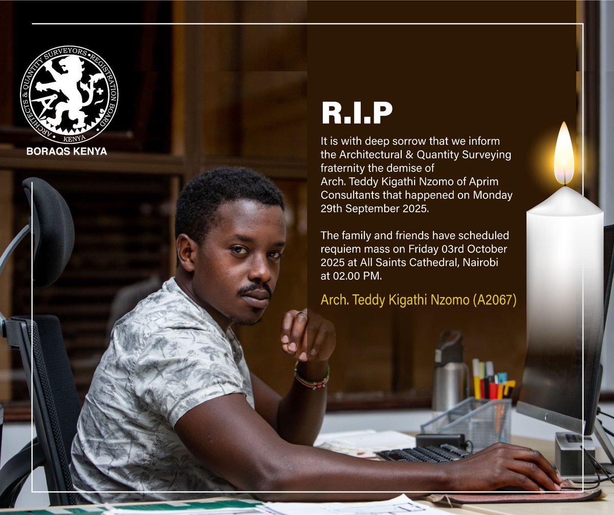 Boraqs_Kenya's tweet photo. Rest in Peace Arch. Teddy Kigathi Nzomo. https://t.co/ucyJmwRzsK
