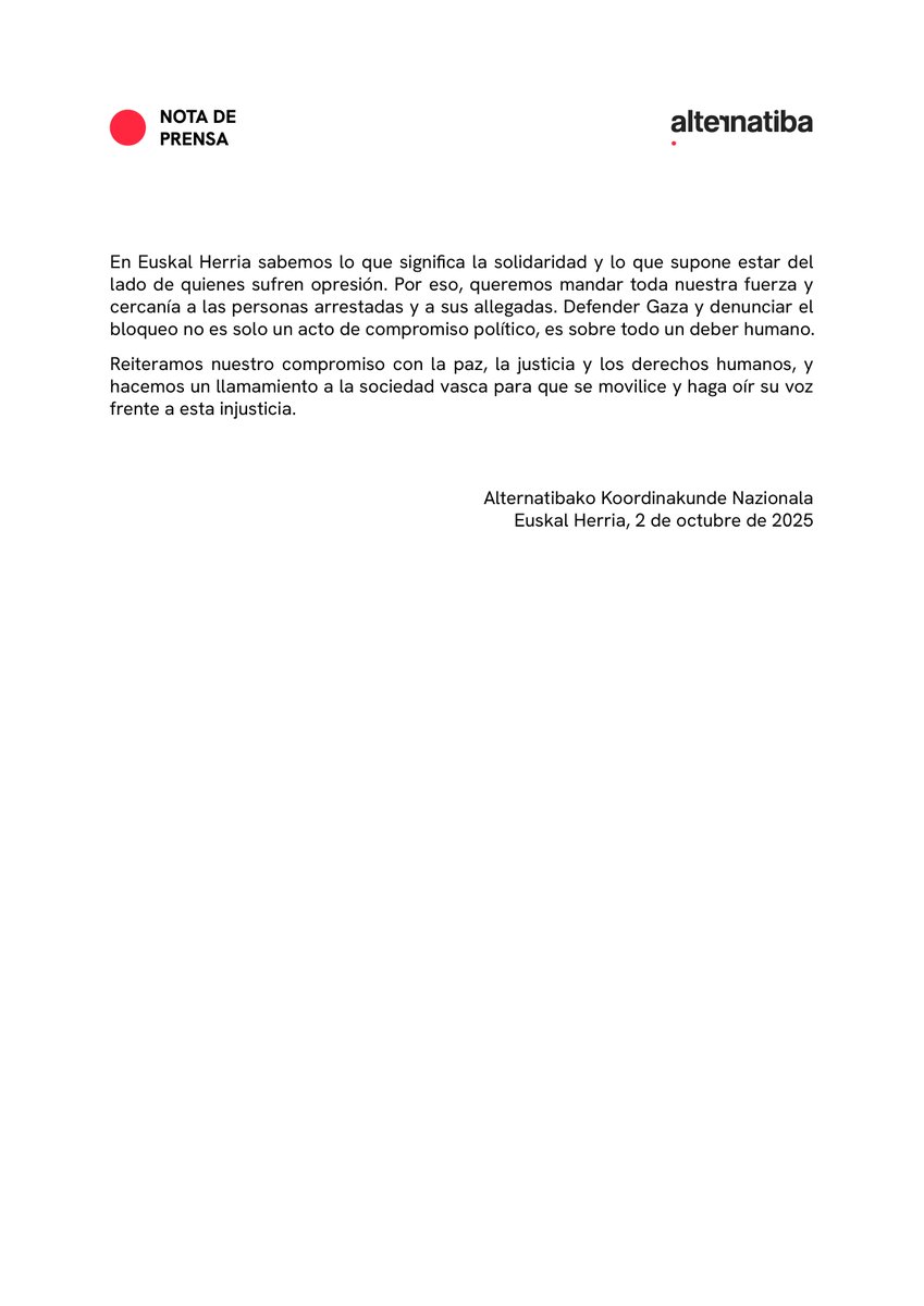 alternatiba's tweet photo. "Lo que ha ocurrido no es un simple incidente, es un nuevo ataque contra la solidaridad, un intento más de acallar a quienes alzan la voz frente a la injusticia. Y no podemos ni debemos permitir que quede sin respuesta política y social." https://t.co/2rx3esRhBI