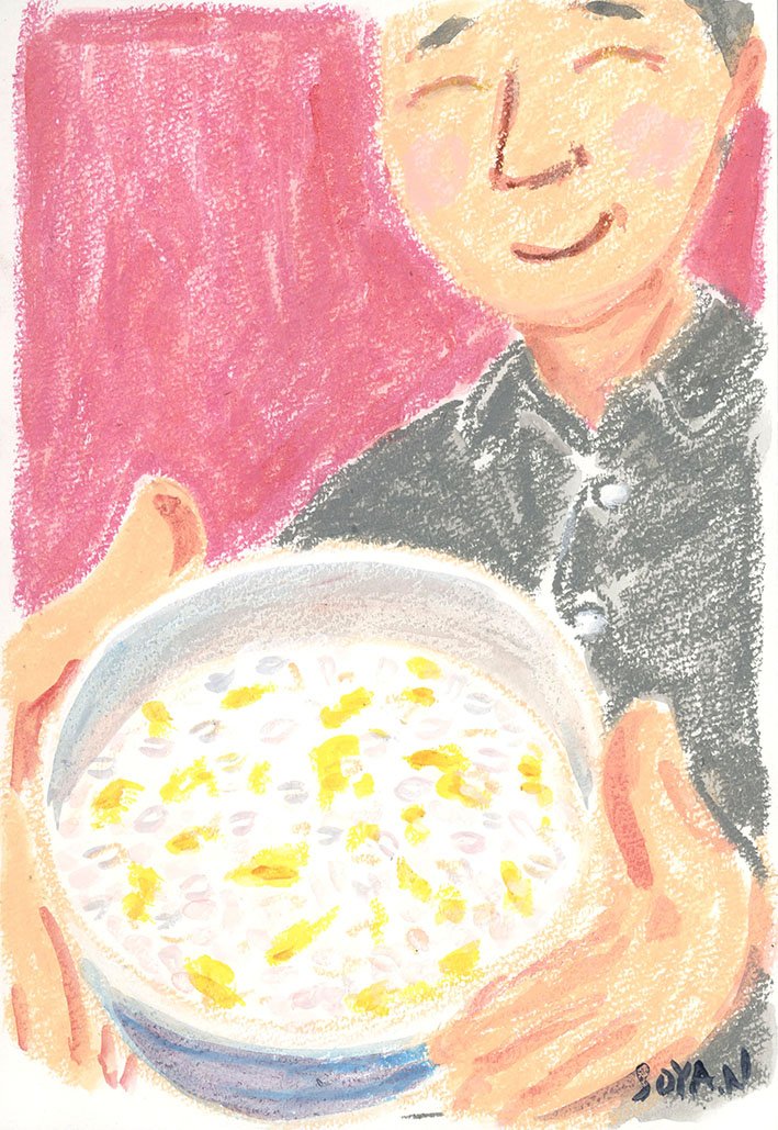 「イラストレーターめし」
今日は父のところに行きました。
家から持ってきた、卵入りのお粥をおいしそうに食べてくれました。

#イラストレーターめし