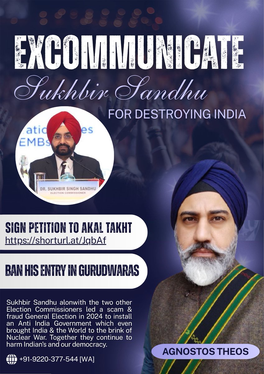 singhisms's tweet photo. Join to urge @AkalTakhtSahib to excommunicate Sukhbir Sandhu for the fraud against the people of India &amp; India

@thewire_in @ThePrintIndia @svaradarajan @ravish_journo @dhruv_rathee @sakshijoshii @BBCHindi @PTI_News @paranjoygt @ians_india @AJEnglish @kunalkamra88 @TheDeshBhakt https://t.co/jTkxHimJZL