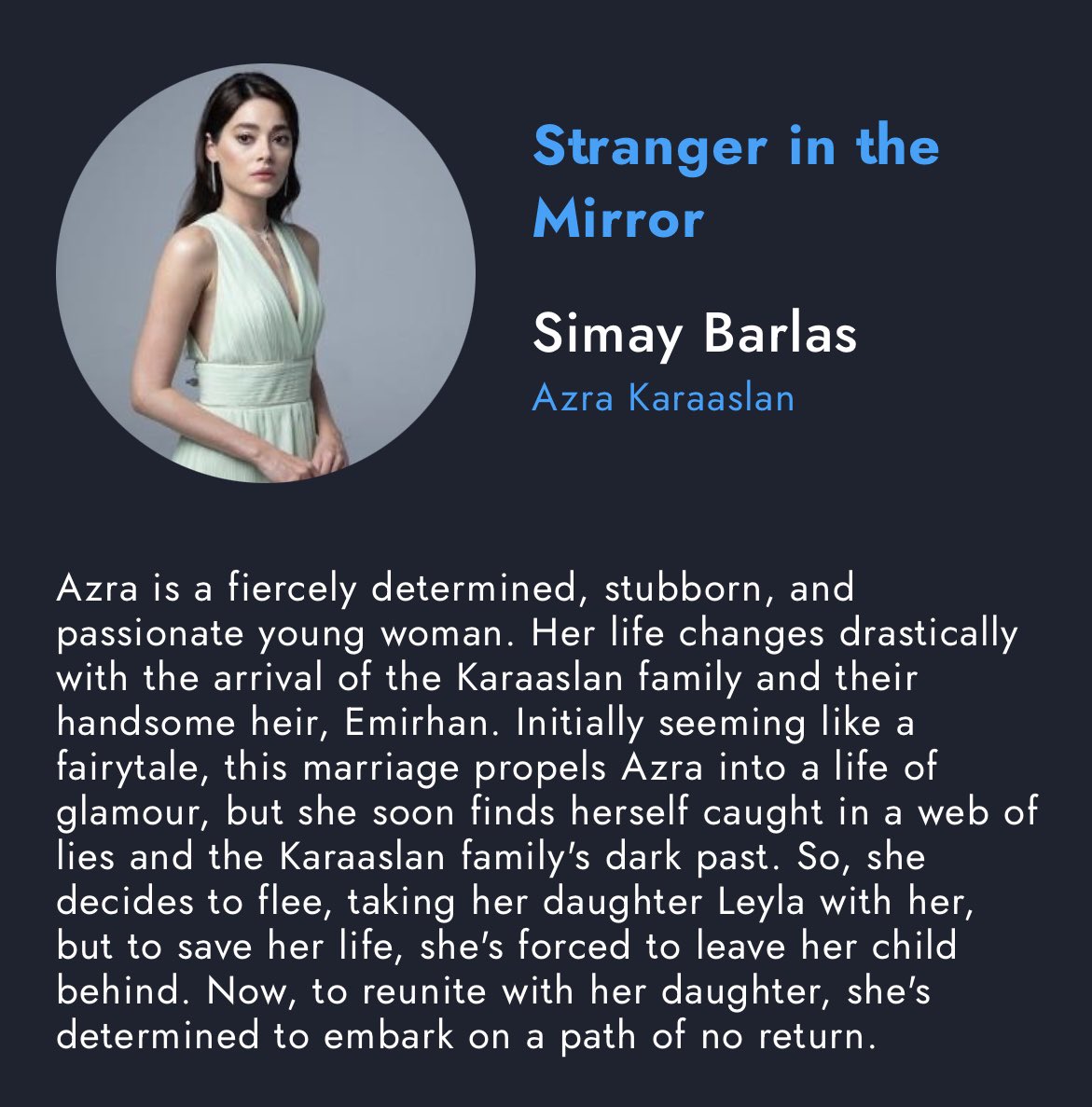 evless1's tweet image. Azra Karaaslan

#SimayBarlas #AynadakiYabancı