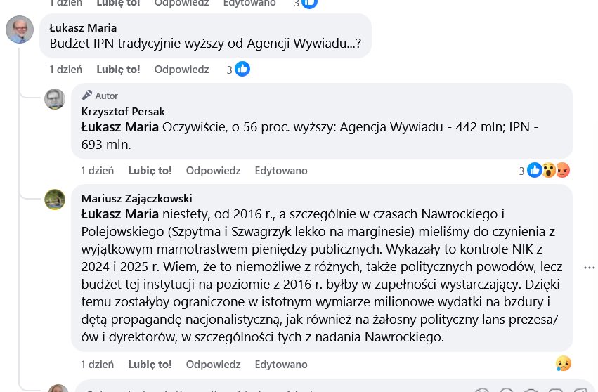 Agencja Wywiadu - 442 mln na 2026 rok

IPN - 693 mln na 2026 rok.

<a href="/Domanski_Andrz/">Andrzej Domański</a> 
<a href="/donaldtusk/">Donald Tusk</a> 
To się w głowie nie mieści w sytuacji wojny hybrydowej zza wschodniej granicy. To jest przerażający kabaret.