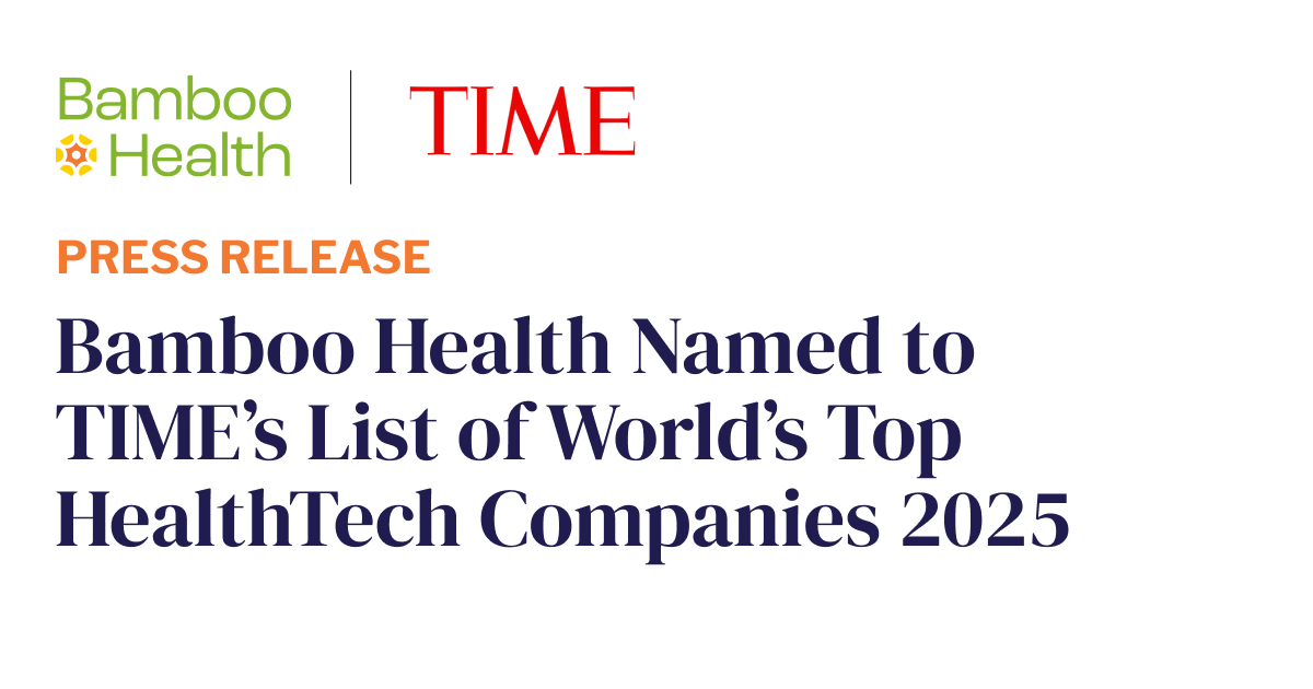 Congratulations to HB Strategies client <a href="/BambooHLTH/">Bamboo Health</a> on being named to <a href="/TIME/">TIME</a> 's World's Top HealthTech Companies of 2025 list!

Recognized in the highly competitive "AI &amp; Data Analytics" category, Bamboo Health continues to lead the way in Real-Time Care Intelligence™ and