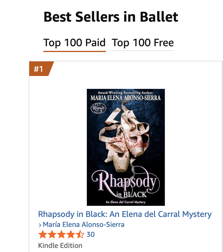 MariaElenaWrite's tweet photo. WOW! My ballet cozy, Rhapsody in Black, hit #1 bestseller on Amazon Sept. 30 and Oct. 1!!!! Exciting!!!!
Buy links worldwide: https://t.co/GiGAmlAkz9
#ballet #ballerina #bestseller #cozy #mystery #books #Novel #pointe #dancers #performance #intrigue #suspense #amazon https://t.co/QuydfMSNke