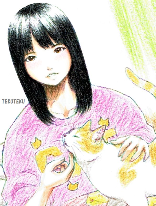 「#これを見た人は黙って黒髪を貼れ」|TEKUTEKUのイラスト