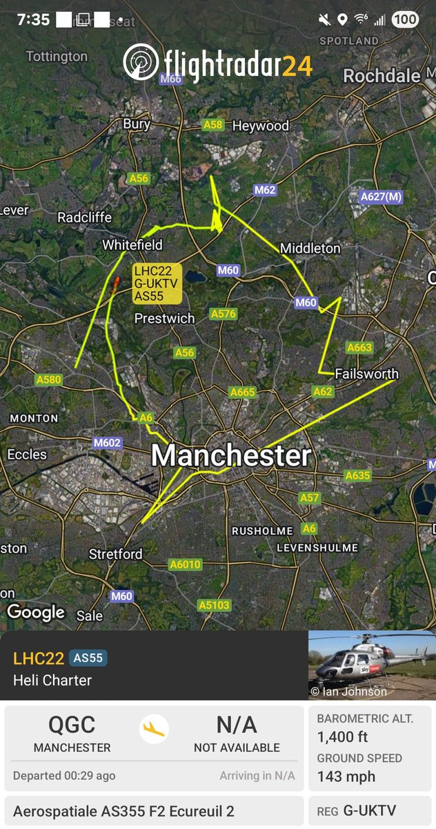 Borrowed7Time's tweet photo. A Sky News AS-355 G-UKTV #4011CD as LHC22 circling Manchester. Total 2 dead, 3 wounded. Perp also dead.
@sipjack1776 @LadyAstroJet https://t.co/3nWP21X09z