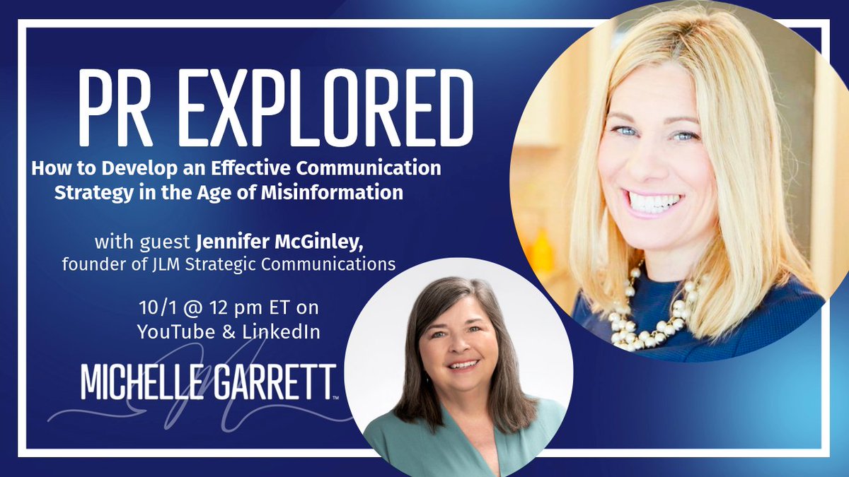 PRisUs's tweet image. ICYMI: My conversation with Jennifer McGinley on PR Explored - EVERY company needs to be prepared for a crisis. 

AI is only making matters worse. Stay ready. 

Here&apos;s how. 

michellegarrett.com/podcasts/how-t…

#PRExplored #PRTips