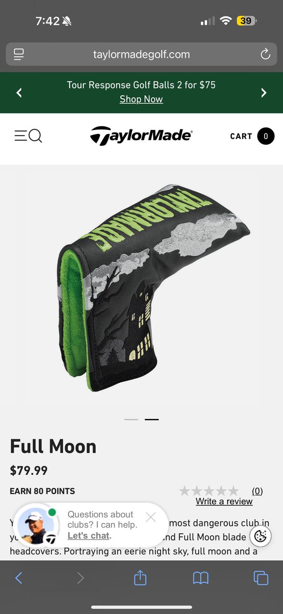 caraduuumo's tweet photo. I NEVER USE TWITTER BUT @TaylorMadeGolf PLEASE MAKE A HALLOWEEN HEADCOVER LIKE THIS FOR A MALLET PUTTER 😭😭😭😭😭😭 the wolf face is cool but this one is SOOOOO much better. All I want is a spooky headcover for my TP black palisades putter please god https://t.co/yZy4ZrIuo2