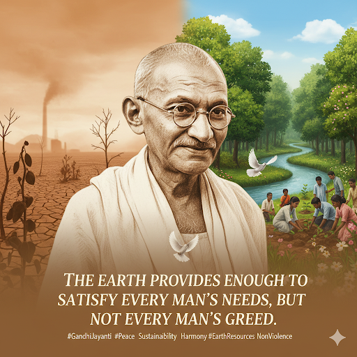 Happy Gandhi Jayanti! On this special day, we remember Mahatma Gandhi's timeless wisdom and his profound message of peace, non-violence, and sustainability.
His words resonate deeper than ever in a world grappling with senseless conflicts and the urgent need to protect our planet