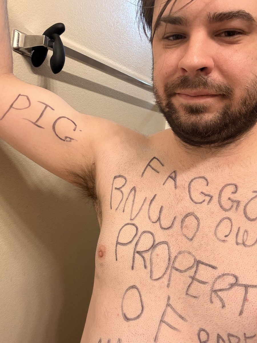 abdl_pup_koda's tweet photo. At the request of my MASTER and KING. Can’t wait for the day HE brands and tattoos these on my body permanently. #object #bnwo #slave #locktober @MASTERTbezzy 
@slavegoose https://t.co/0emFpncpx6