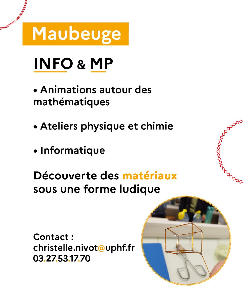 #FDS2025✨La Fête de la science est de retour à #Valenciennes &amp; #Maubeuge !
Nos étudiants de #BUT GIM, MP, INFO, sont prêts pour vous recevoir.🤩 
📅09 &amp; 10-10
ℹ️fetedelascience.fr/programme

<a href="/UphfOfficiel/">Université Polytechnique Hauts-de-France</a> <a href="/lesIUT/">Les IUT</a> <a href="/Valenciennes_/">Ville Valenciennes</a>  
<a href="/VilleMaubeuge/">Ville de Maubeuge</a> <a href="/Ombelliscience/">Ombelliscience</a> #iut