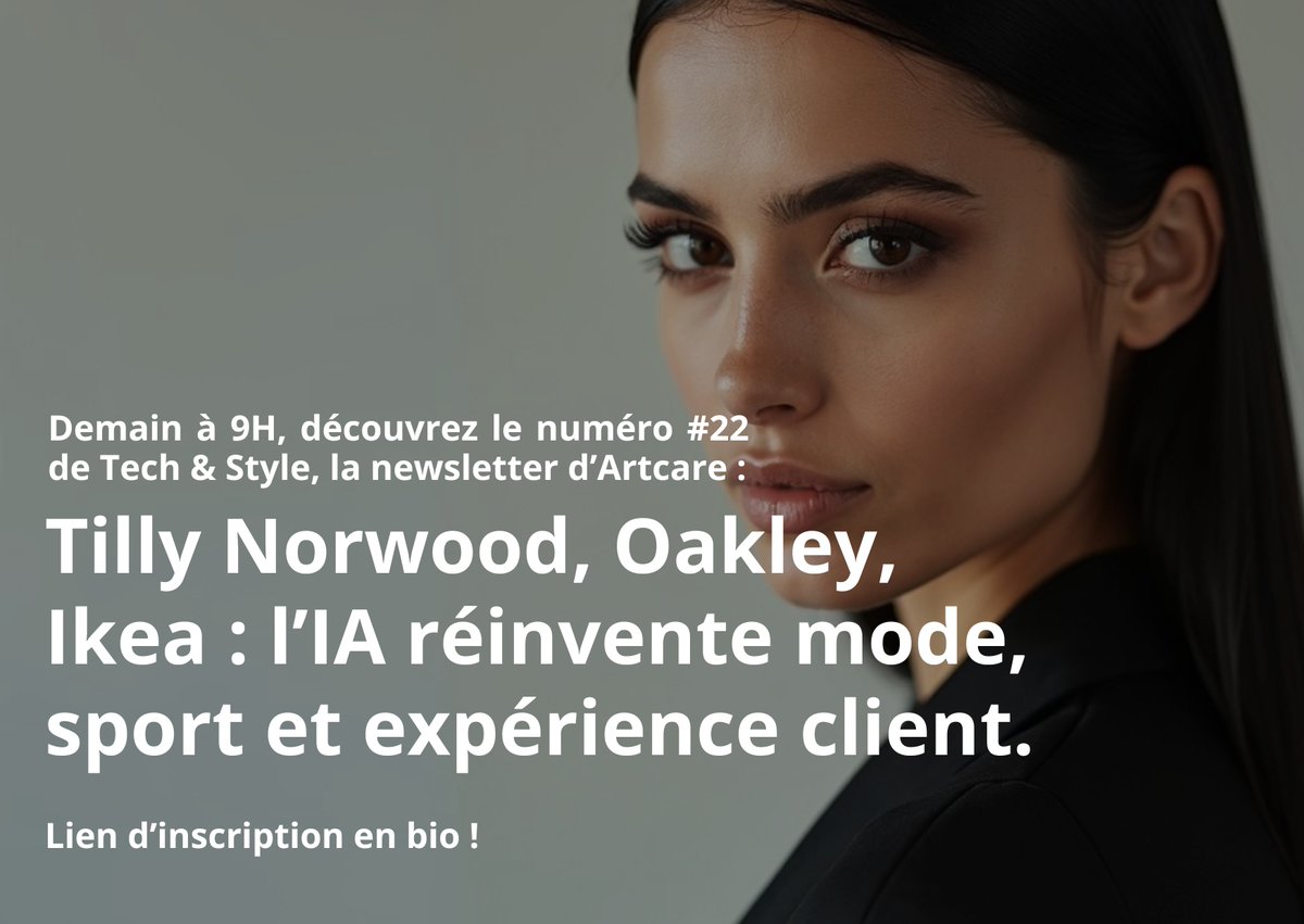 🚨 Demain 9h : sortie du n°22 de Tech &amp; Style by Artcare !

Au menu :
- Tilly Norwood, actrice 100% IA
- Oakley Meta Vanguard, lunettes sportives immersives
- Critterz, 1er long-métrage animé IA

Abonnez-vous 👉 artcarenewsletter.substack.com/embed