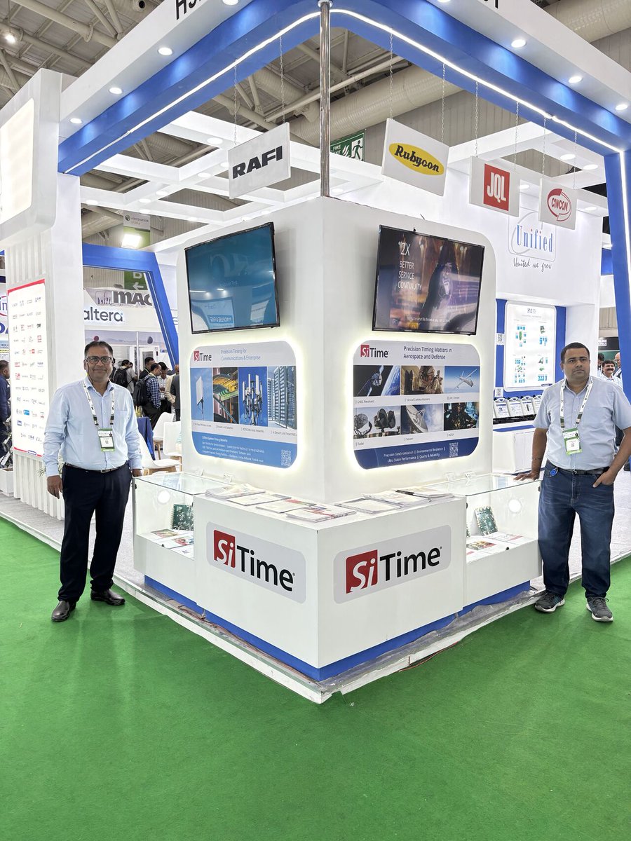SiTimeCorp's tweet image. We had a great time at #ElectronicaIndia2025 last month. As South Asia&apos;s leading trade fair for electronics, it offered us a chance to showcase our latest solutions. 

Learn about our most talked-about timing devices: lnkd.in/gT4BEq3R