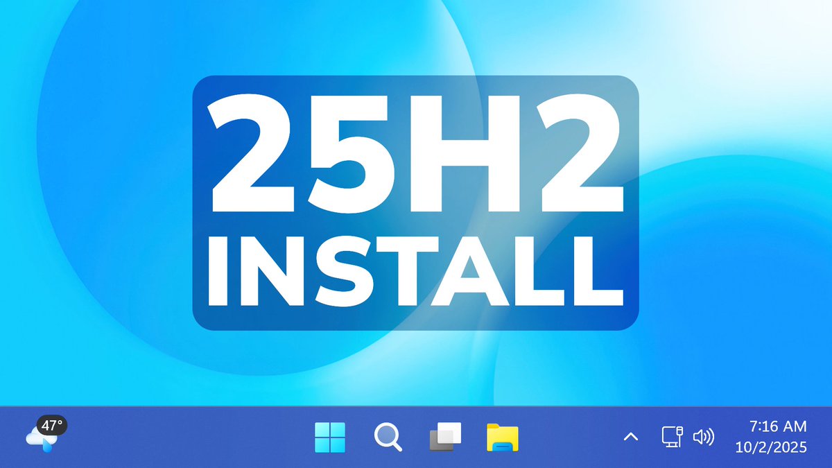 itstechbased's tweet image. Windows 11 25H2 Clean Install Process (Official Release)
More info: youtu.be/0npJhTDpMe4