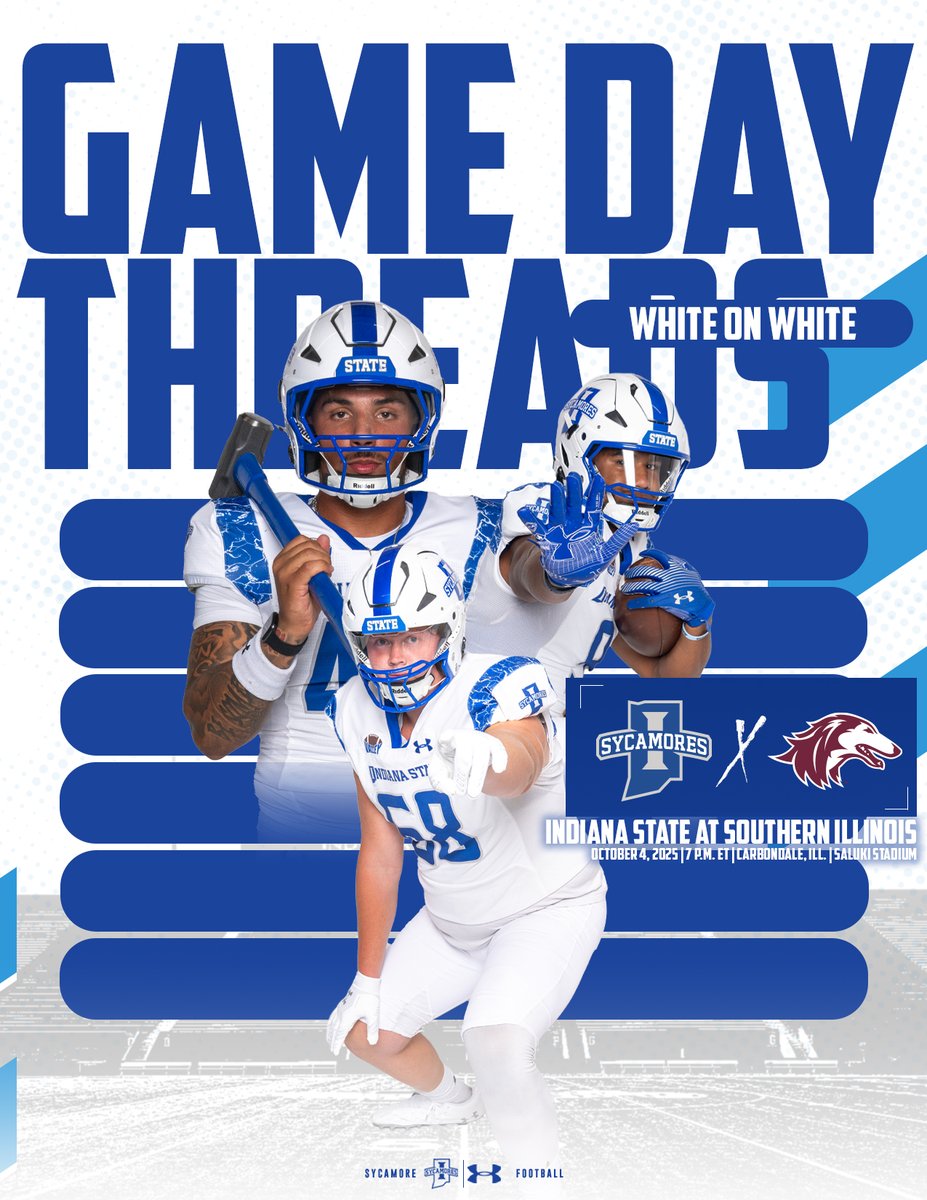 IndStFB's tweet photo. #ThursdayThreads ahead of Saturday's game in Carbondale!
#MarchOn | #LeaveNoDoubt https://t.co/oO5hJXPZu7