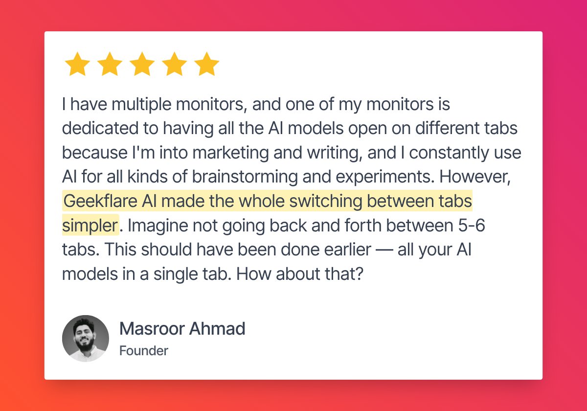 That's Geekflare AI goal to help you work smarter and be productive!