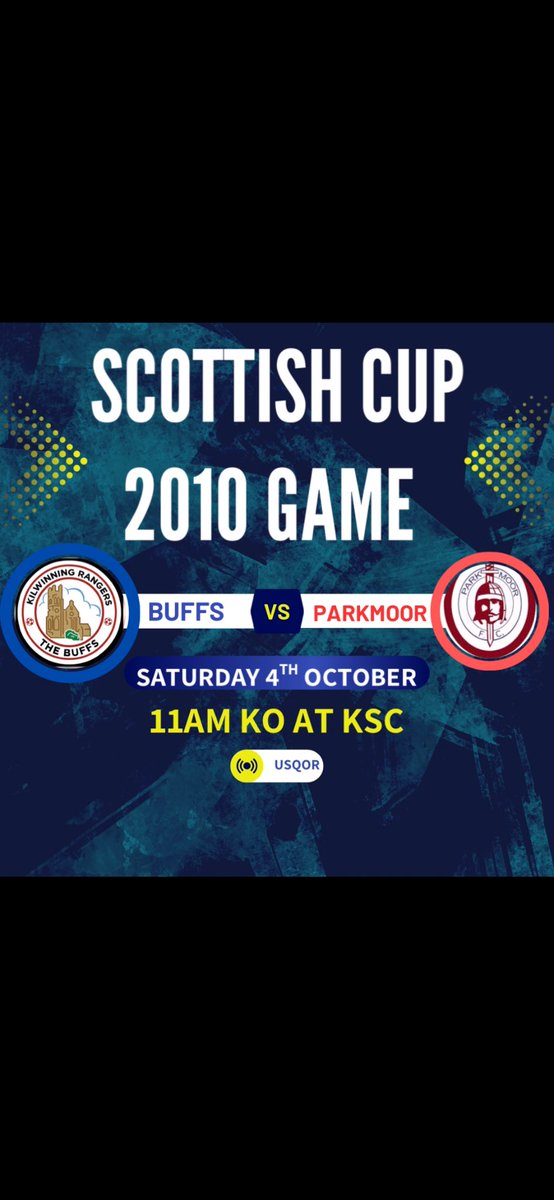 Our 2025/26 Scottish Cup venture begins this Saturday with Parkmoor visiting us. Lets get right behind our Buffs 2010s 🔵⚪️ <a href="/steadythebuffs/">Kilwinning Rangers</a> <a href="/KilwinningSC/">KilwinningSportsClub</a>